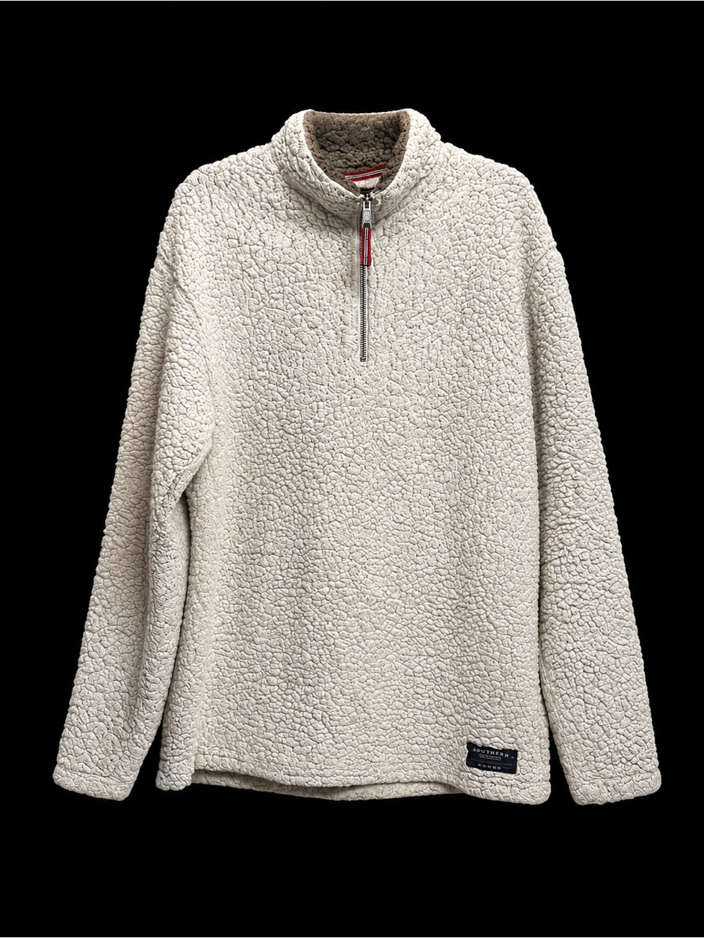 Southern Marsh Sherpa Quarter Zip Pullover Fleece Cream Ivory Size